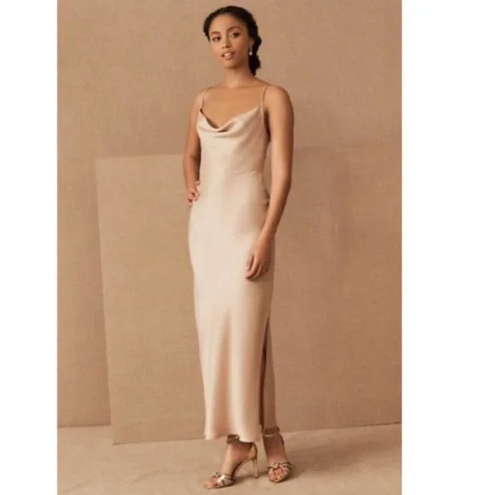 Sachin & Babi BHLDN Cali Satin Cowl Neck Midi Dress